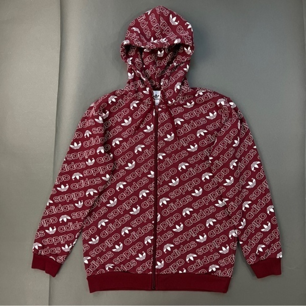 Adidas Monogram Zip Up Terrycloth Hoodie